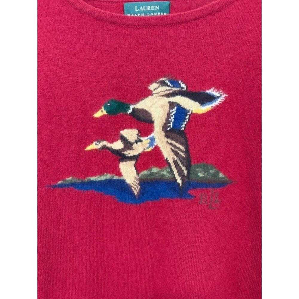 Lauren Ralph Lauren Flying Ducks Sweater Women's XL Merino Wool Angora Cashmere - Picture 3 of 12